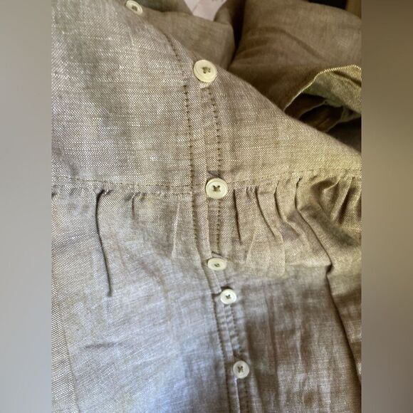 Madewell Mini Dress Linen Blend Button Front Alexandra Size Medium Pockets NEW - Picture 17 of 17